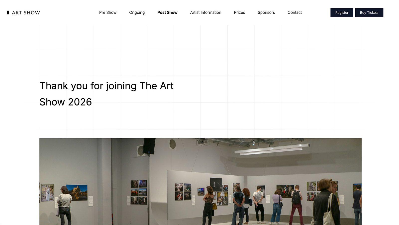 Art Show 2026 post-show website