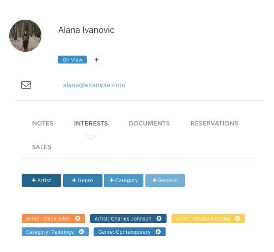 Contact profile interests for Alana Ivanovic — tagged by artist, category and genre